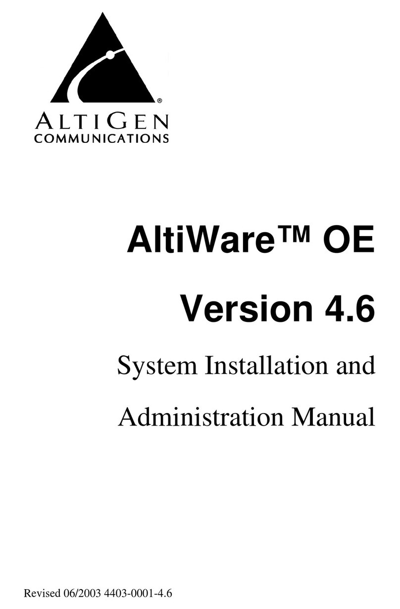 Altigen AltiWare OE Version 4.6 Instruction Manual Altigen AltiWare OE Version 4.6 Instruction Manual