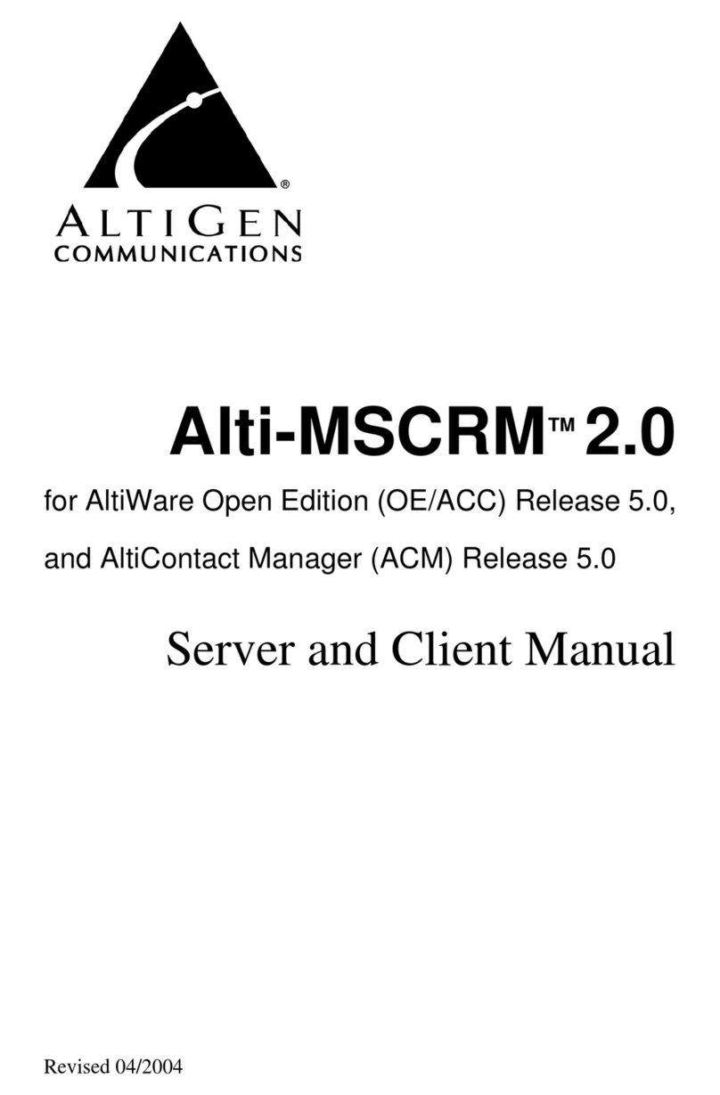 Altigen Alti-MSCRM 2.0 User manual