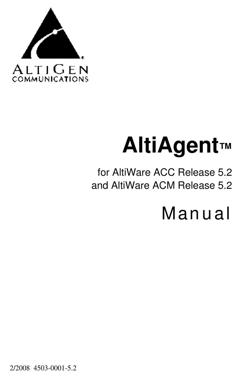 Altigen AltiAgent User manual Altigen AltiAgent User manual