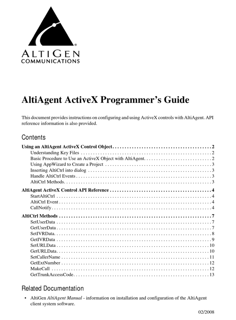 Altigen AltiAgent ActiveX Manual Altigen AltiAgent ActiveX Manual