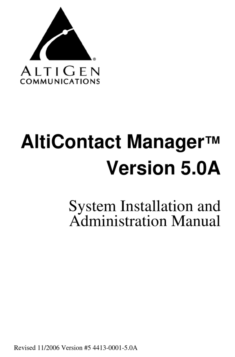 Altigen AltiContact Manager Version 5.0A Instruction Manual Altigen AltiContact Manager Version 5.0A Instruction Manual