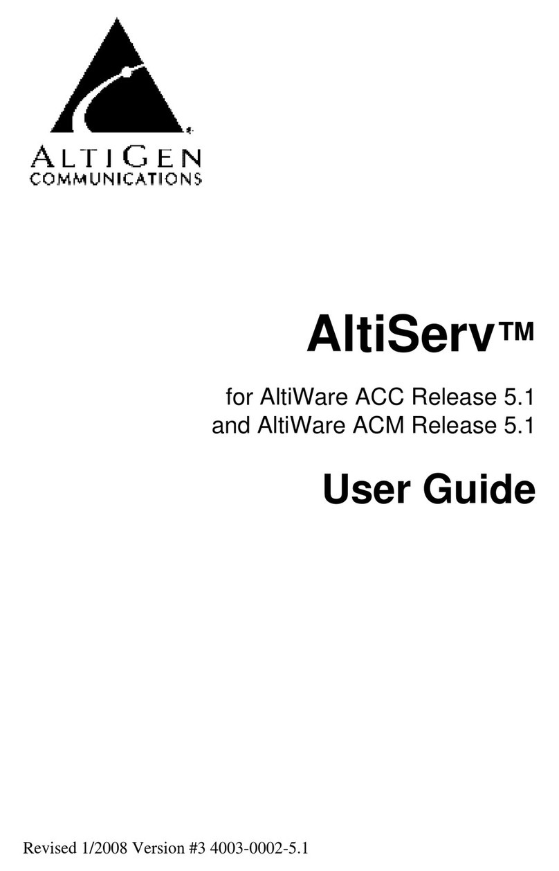 Altigen AltiServ User manual Altigen AltiServ User manual