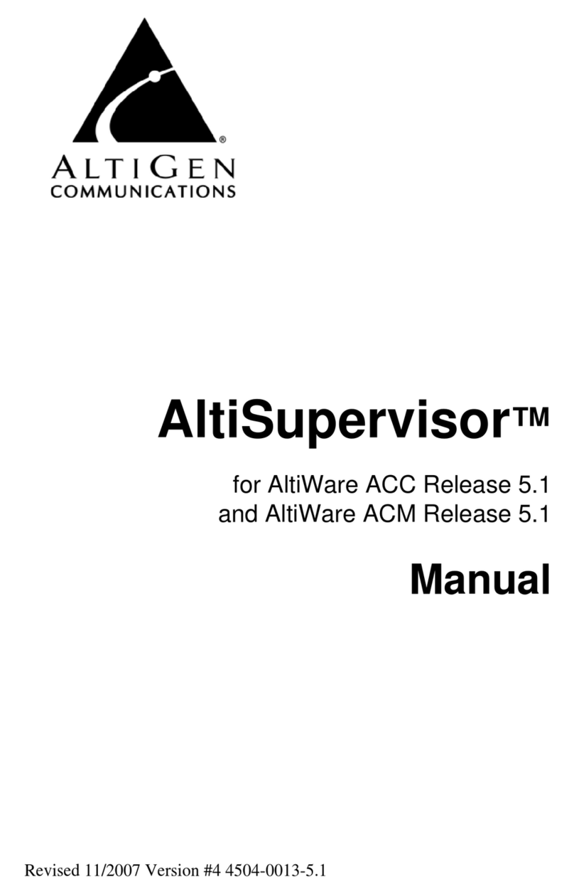 Altigen AltiSupervisor User manual Altigen AltiSupervisor User manual
