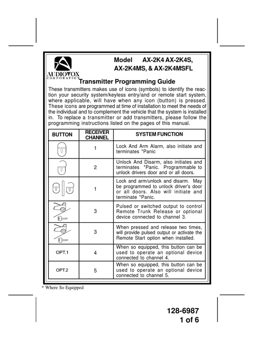 Audiovox AX-2K4 Operating instructions