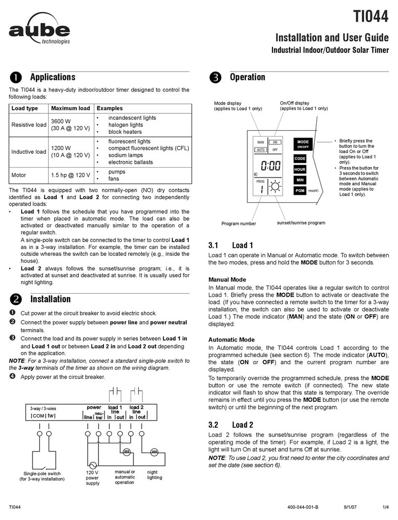 Aube Technologies TI044 Installation and user guide