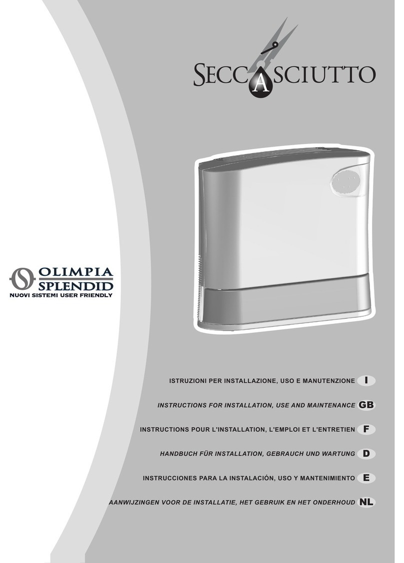 Olimpia splendid SECCASCIUTTO Instructions for installation, use and maintenance