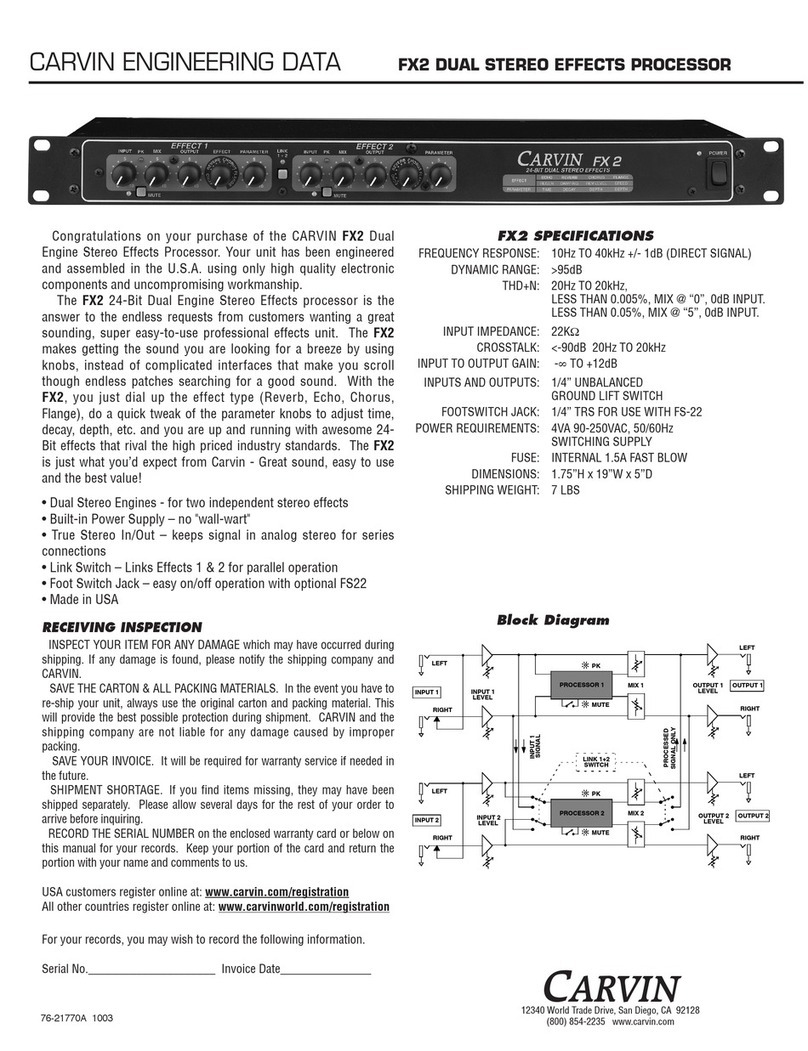 CARVIN FX2 Instruction booklet