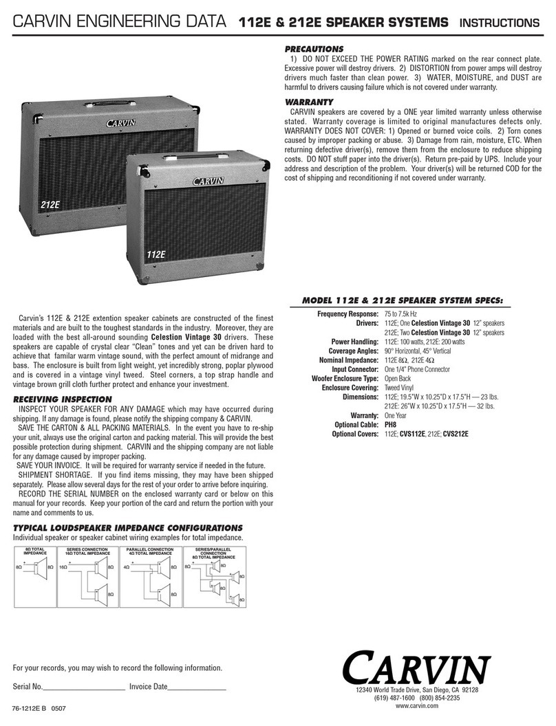 CARVIN 112E User manual