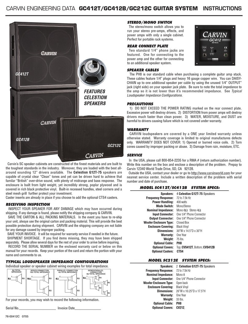 CARVIN GC212C instructions