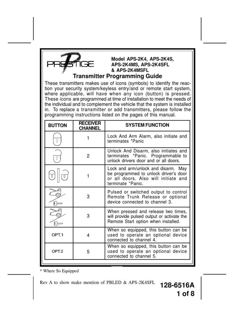 Audiovox Prestige APS-2K4 Programming guide