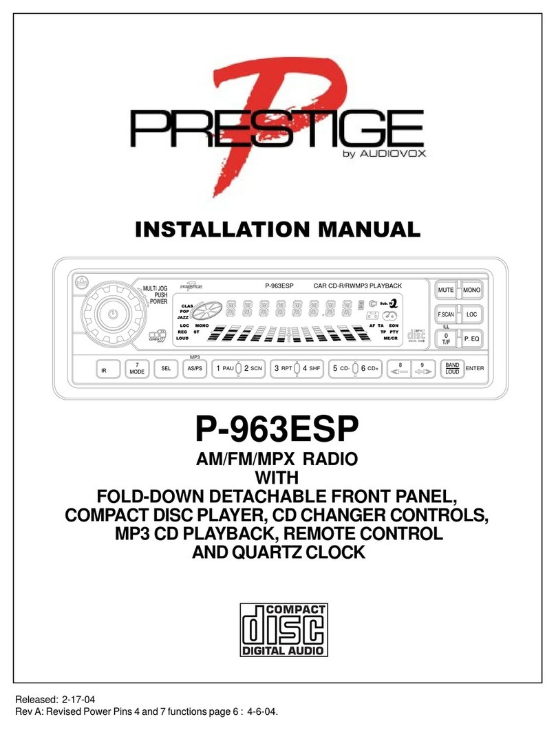 Audiovox Prestige P-963ESP User manual