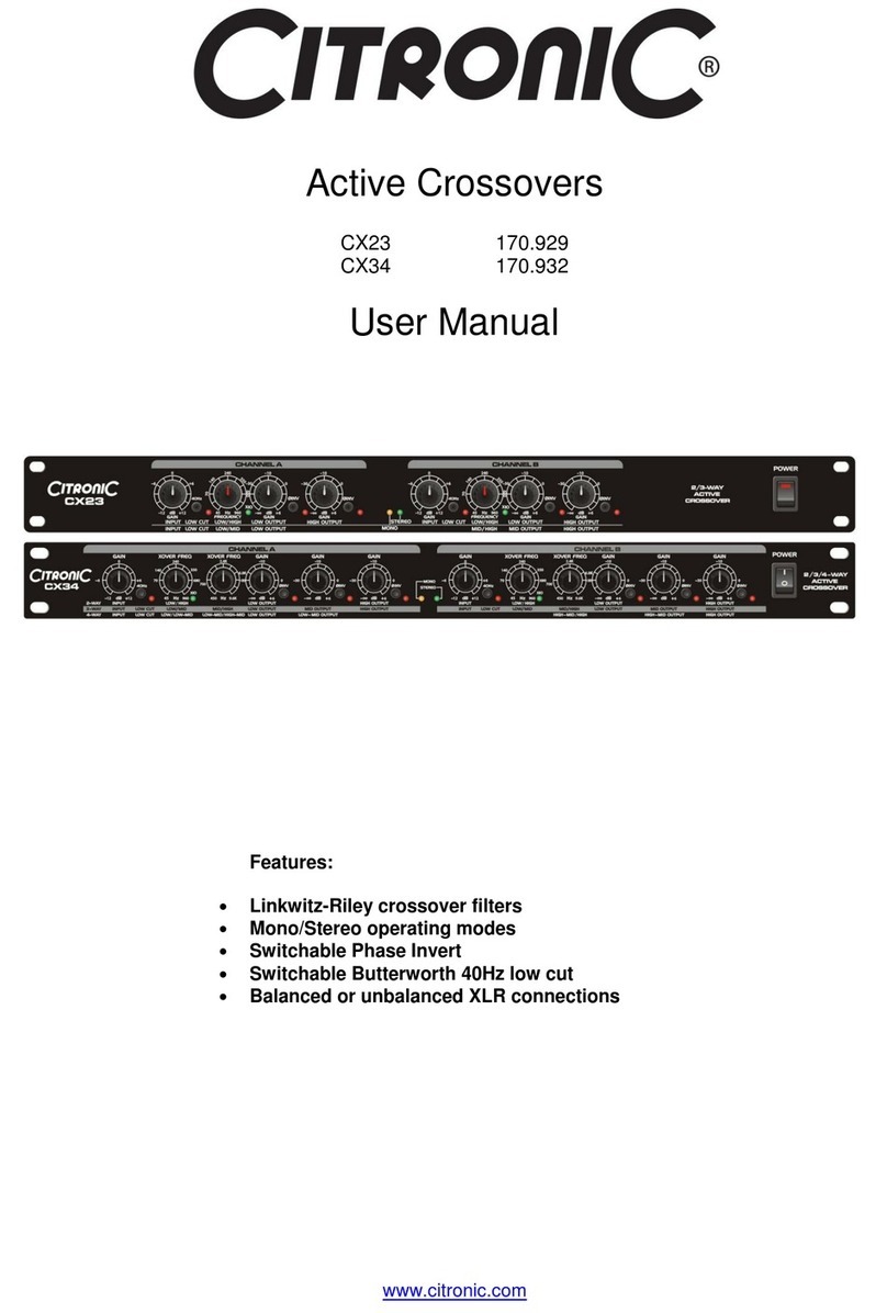 Citronic CX23 Active Crossover user manual