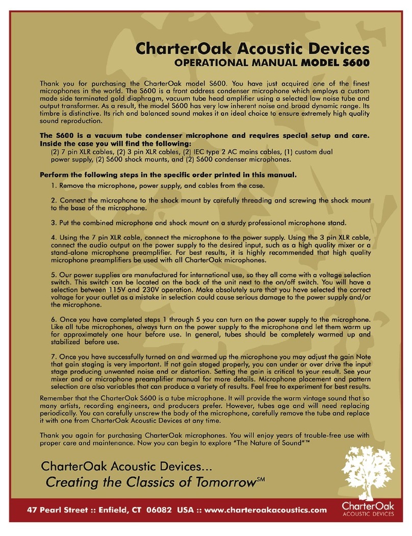 CharterOak S600 Operational manual