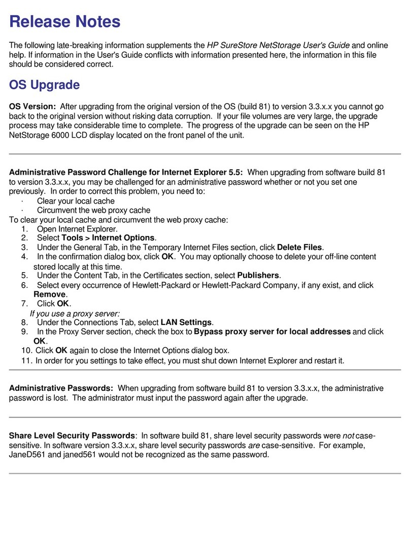 HP NetStorage 6000 release note