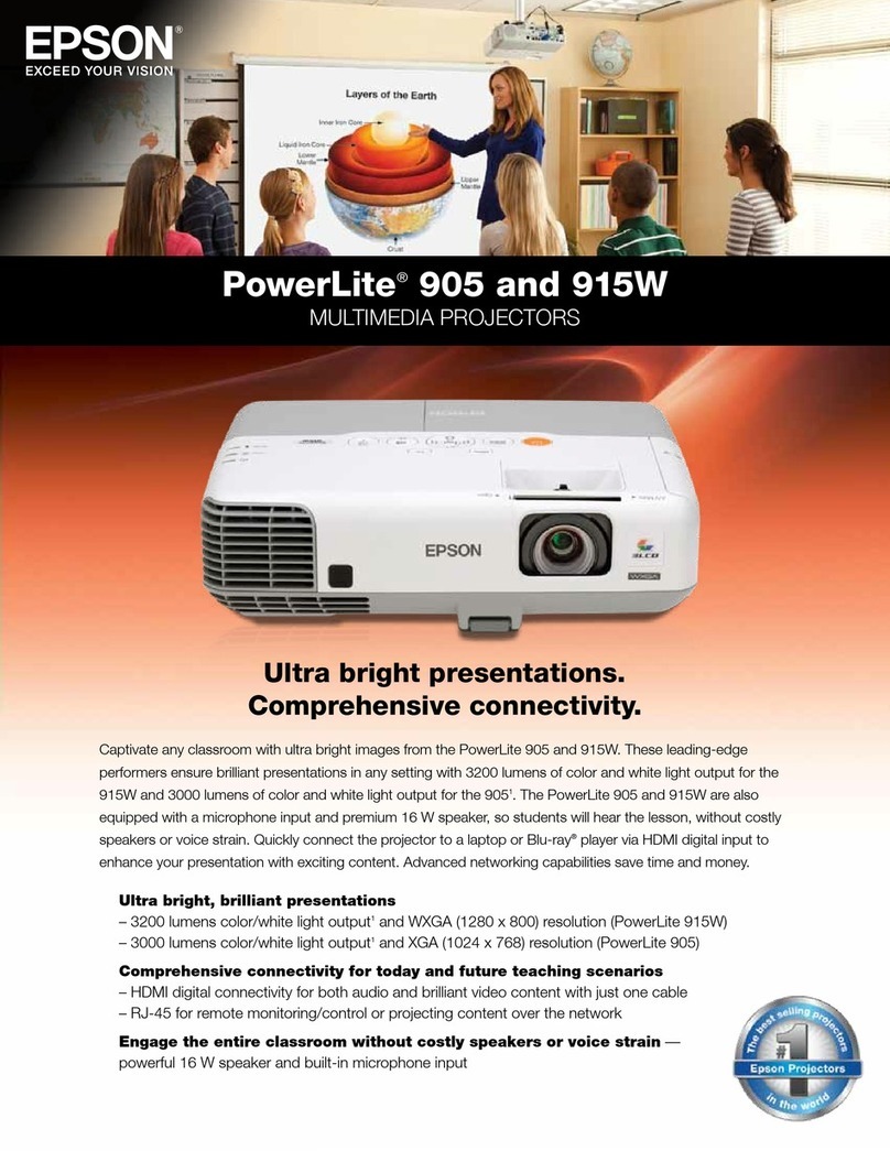 Epson PowerLite 905 User manual