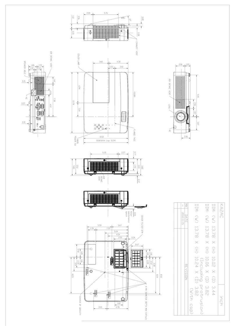 Sanyo PLC-XU4000 Dimensional drawing