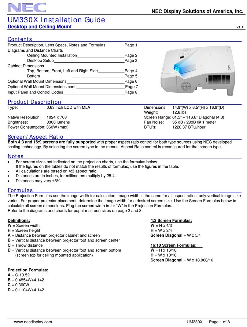 NEC NP-UM330X Series User manual