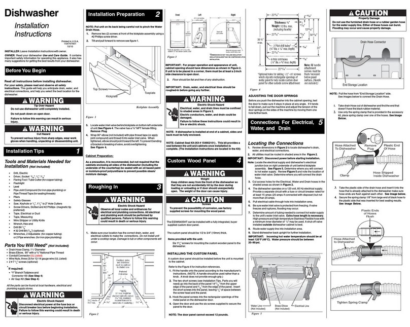 Electrolux EIDW6405HT - Fully Integrated Dishwasher installation instructions