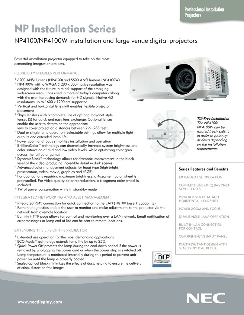 NEC NP4100-09ZL - XGA DLP Projector User manual