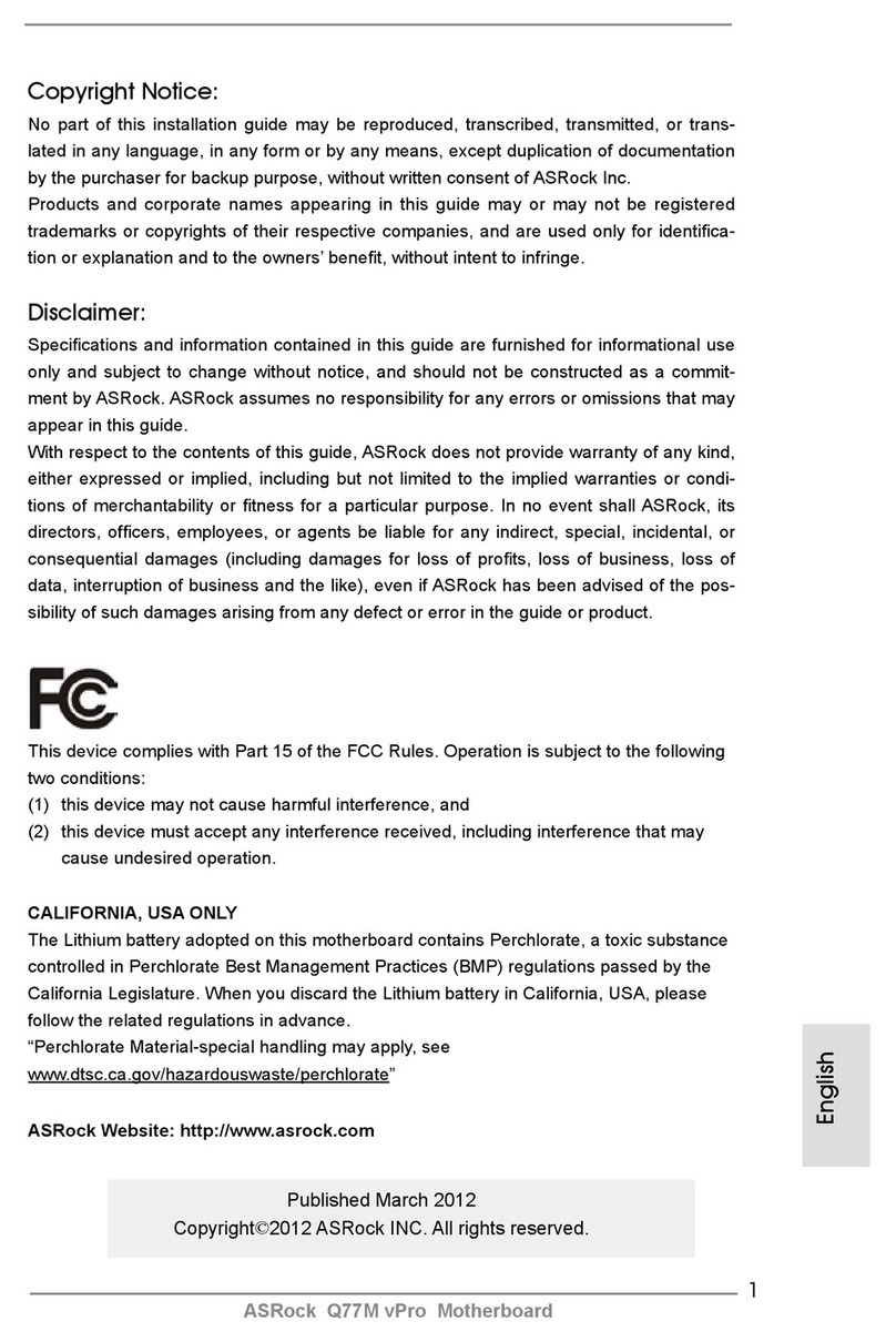 ASROCK Q77M vPro User manual
