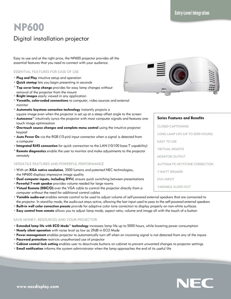 NEC NP600 XGA User manual