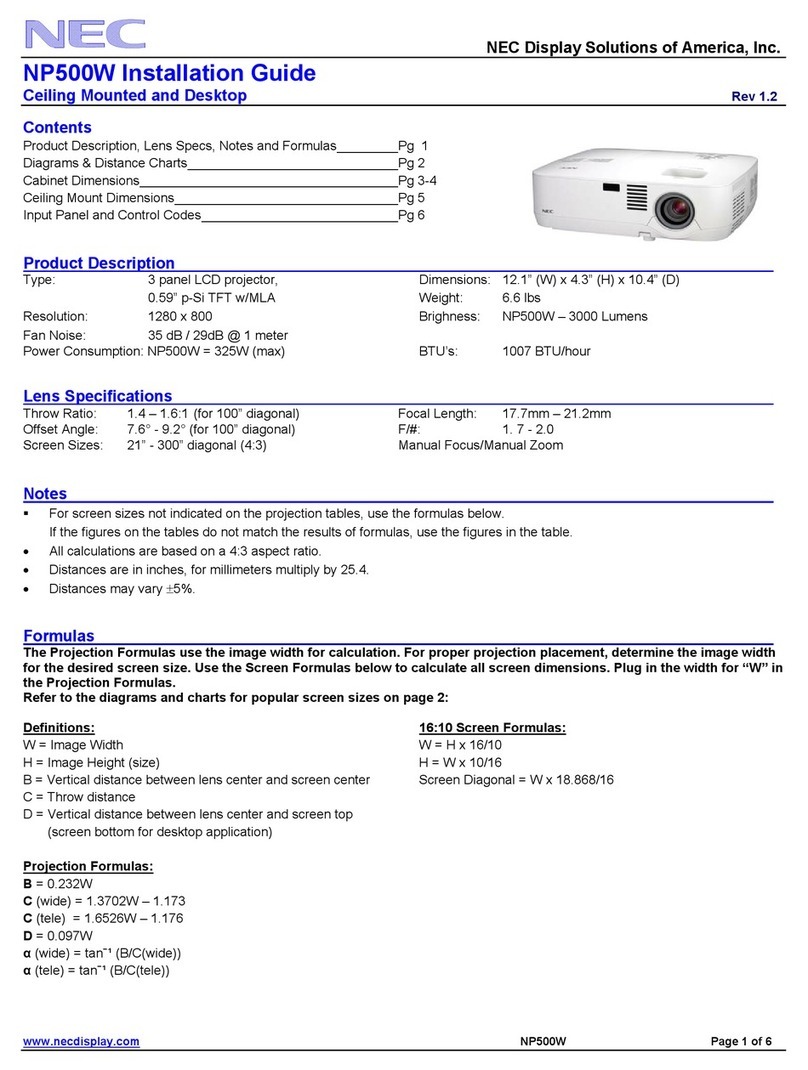 NEC NP500W User manual