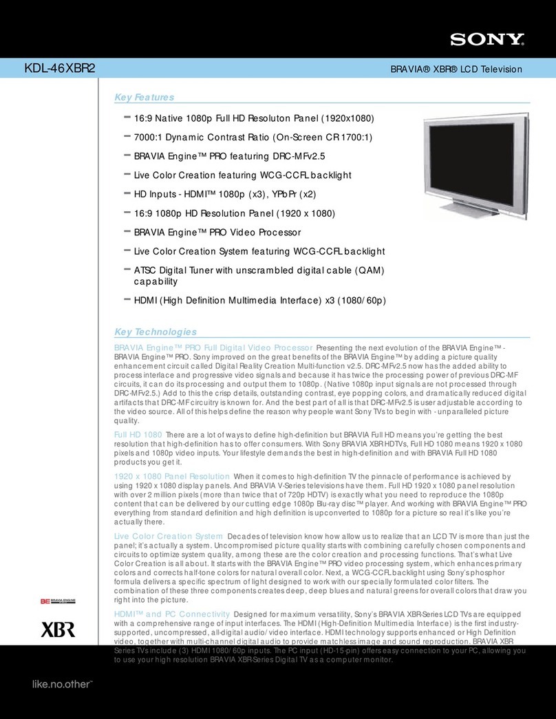 Sony BRAVIA KDL-46XBR2 User manual