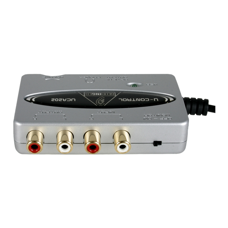 Behringer U-CONTROL UCA202 User manual Behringer U-CONTROL UCA202 User manual