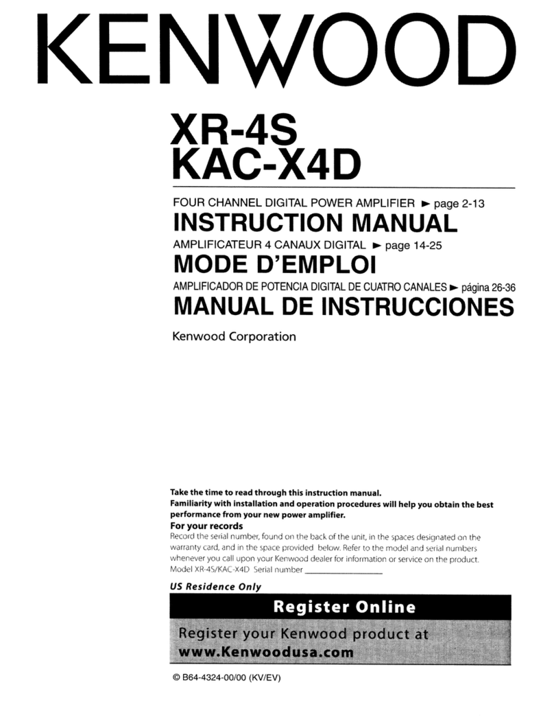 Kenwood XR-4S - 1200W Reference Fit Digital Power... instruction manual