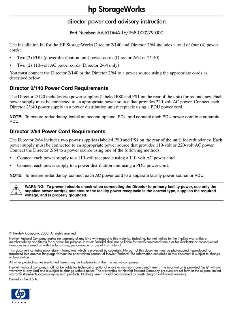 HP StorageWorks 2/140 - Director Switch User manual
