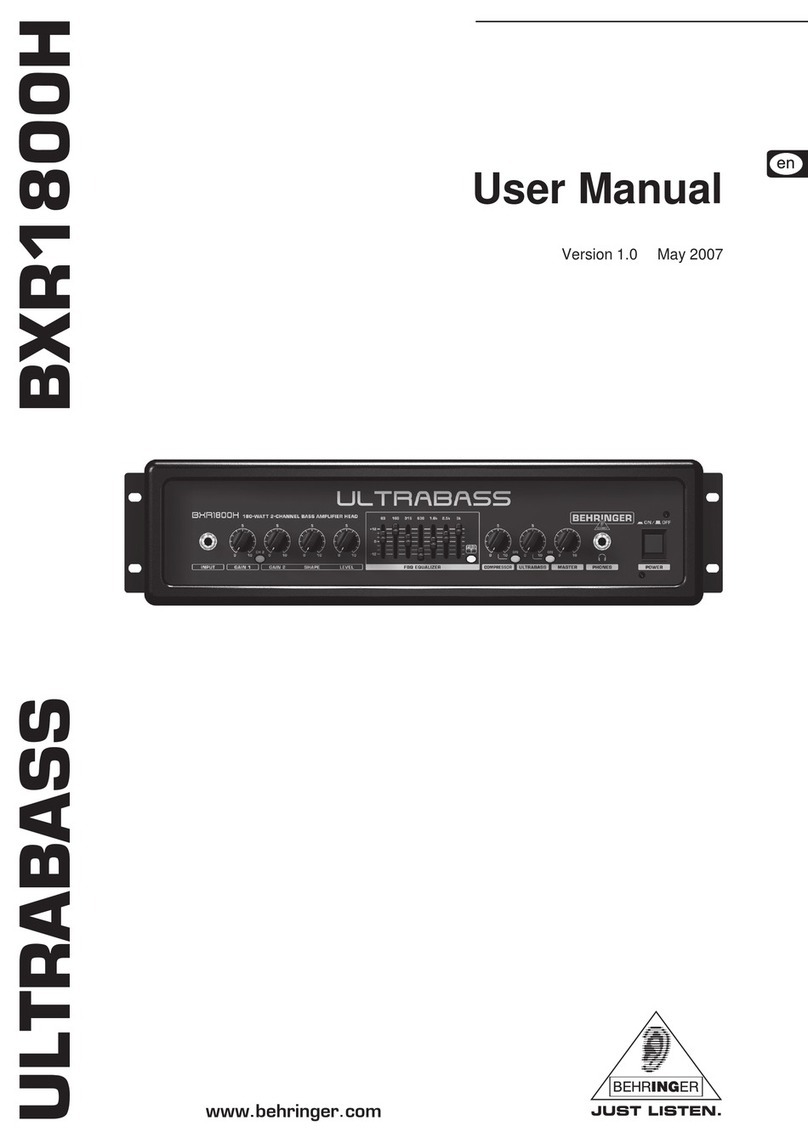 Behringer Ultrabass BXR1800H user manual