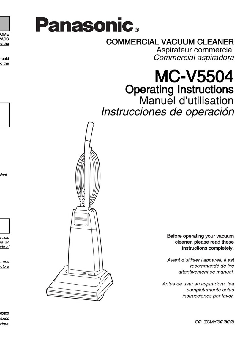 Panasonic MCV5504 - COMMERCIAL VACUUM User manual Panasonic MCV5504 - COMMERCIAL VACUUM User manual