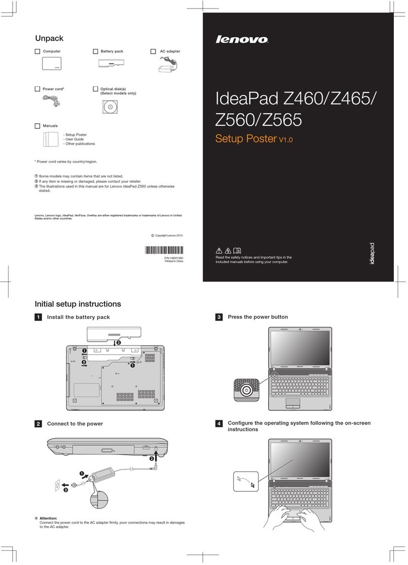 Lenovo IDEAPAD Z460 Setup poster