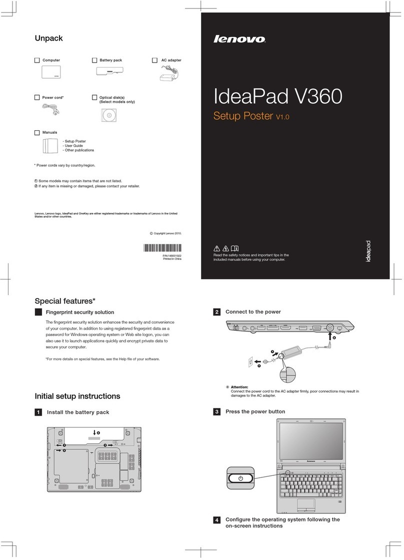Lenovo IdeaPad V360 Specification sheet