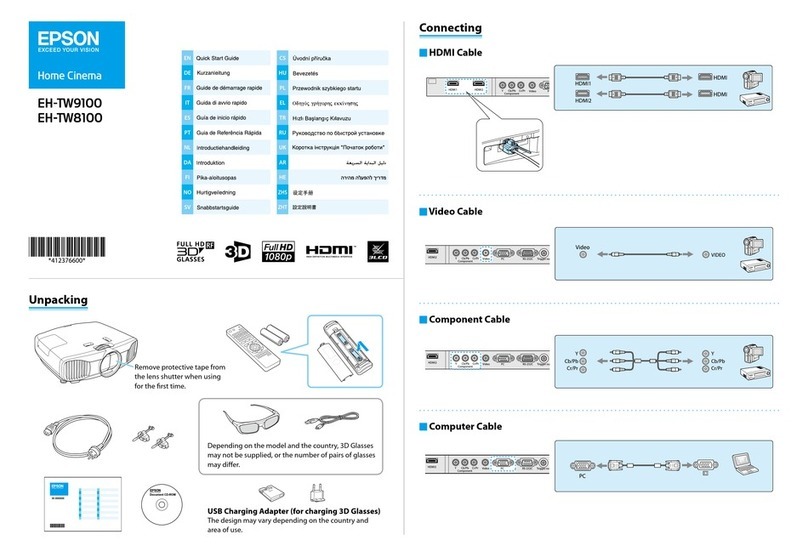 Epson EH-TW8100 Quick start manual
