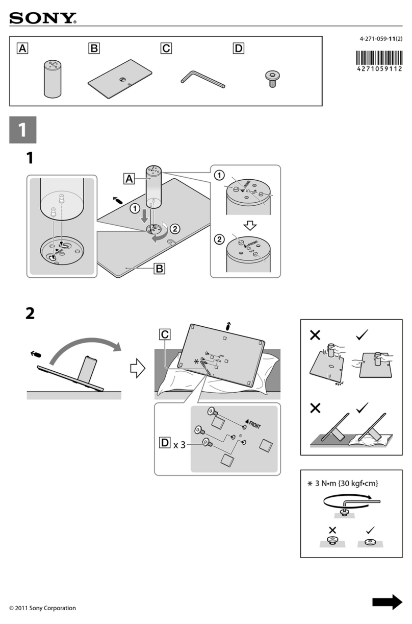 Sony BRAVIA KDL-60EX720 Assembly instructions
