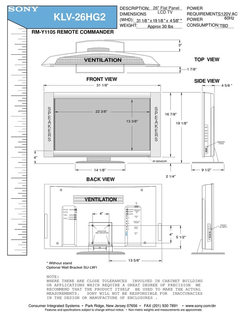 Sony WEGA KLV 26HG2 User guide