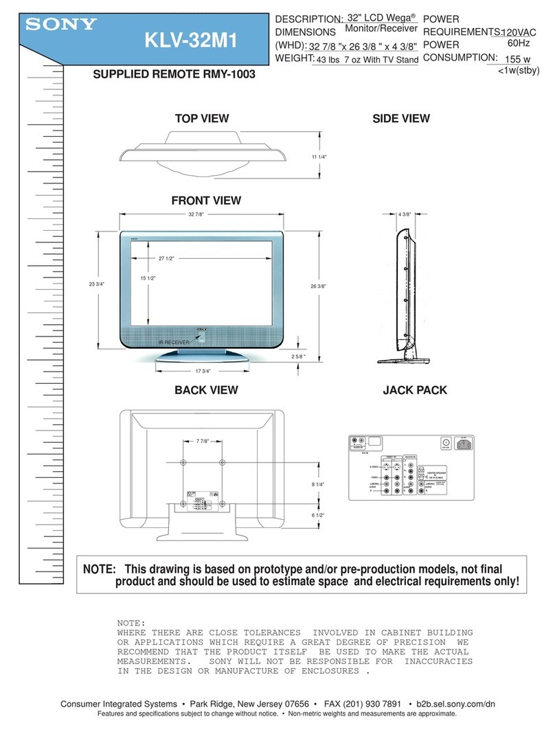 Sony KLV-32M1 - 32" Lcd Wega Color Tv User guide