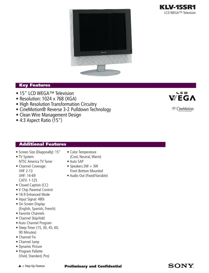 Sony WEGA KLV 15SR1 User manual Sony WEGA KLV 15SR1 User manual