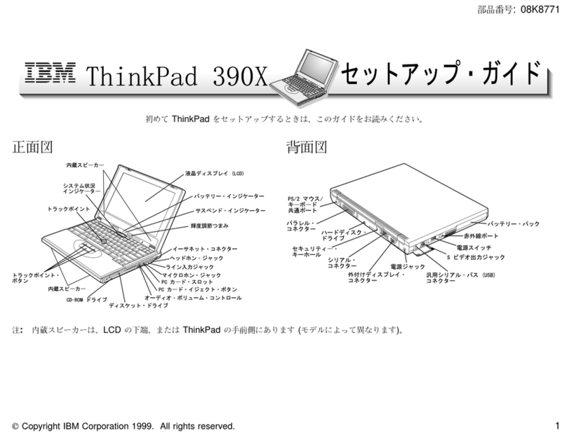 Lenovo ThinkPad 390X Setup guide