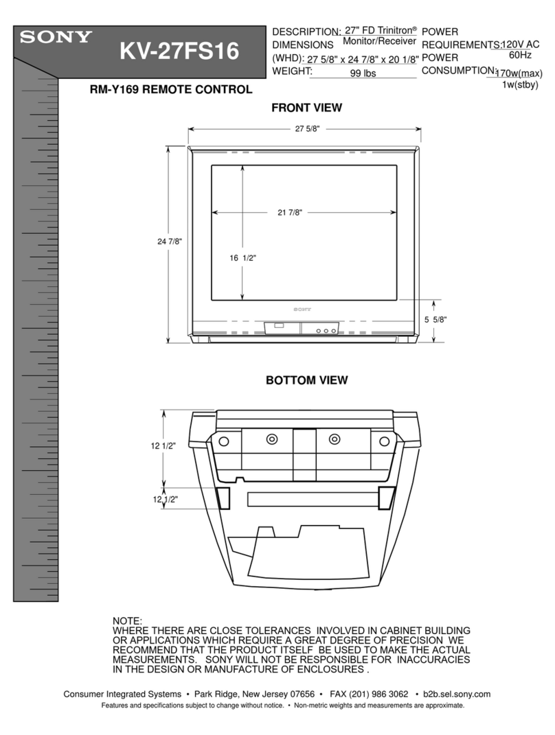 Sony KV-27FS16 - 27" Trinitron Wega User guide