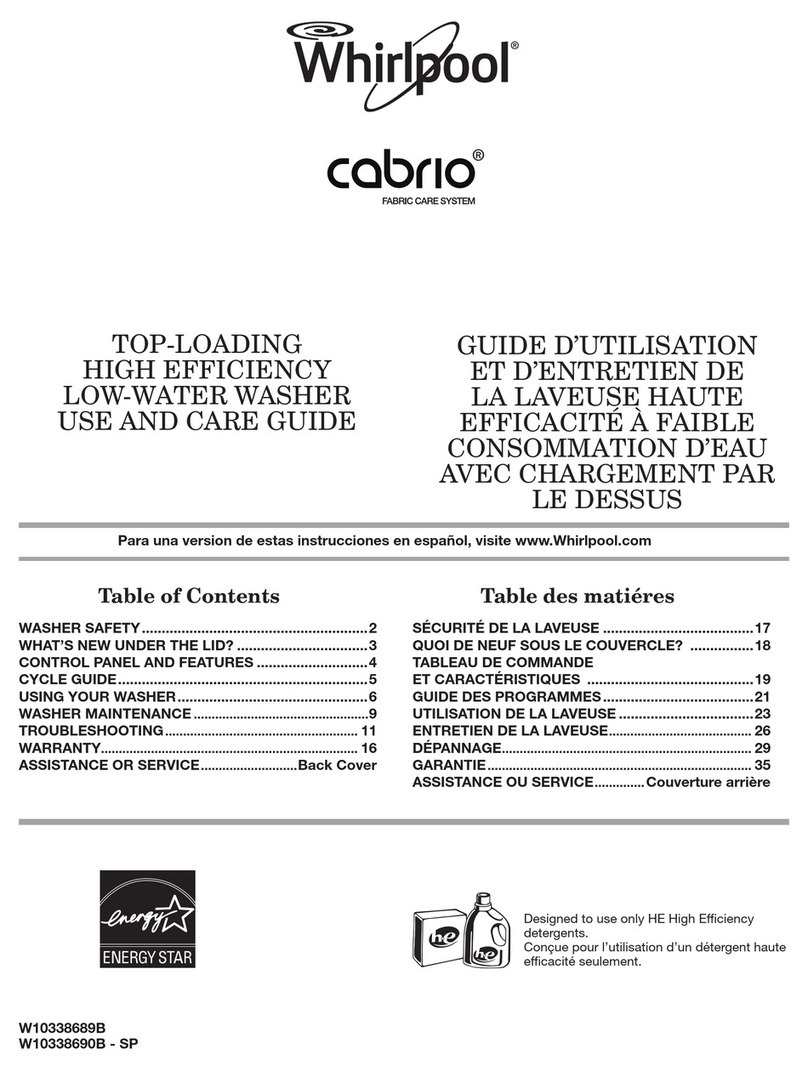 Whirlpool Cabrio WTW5700AC Use and care guide