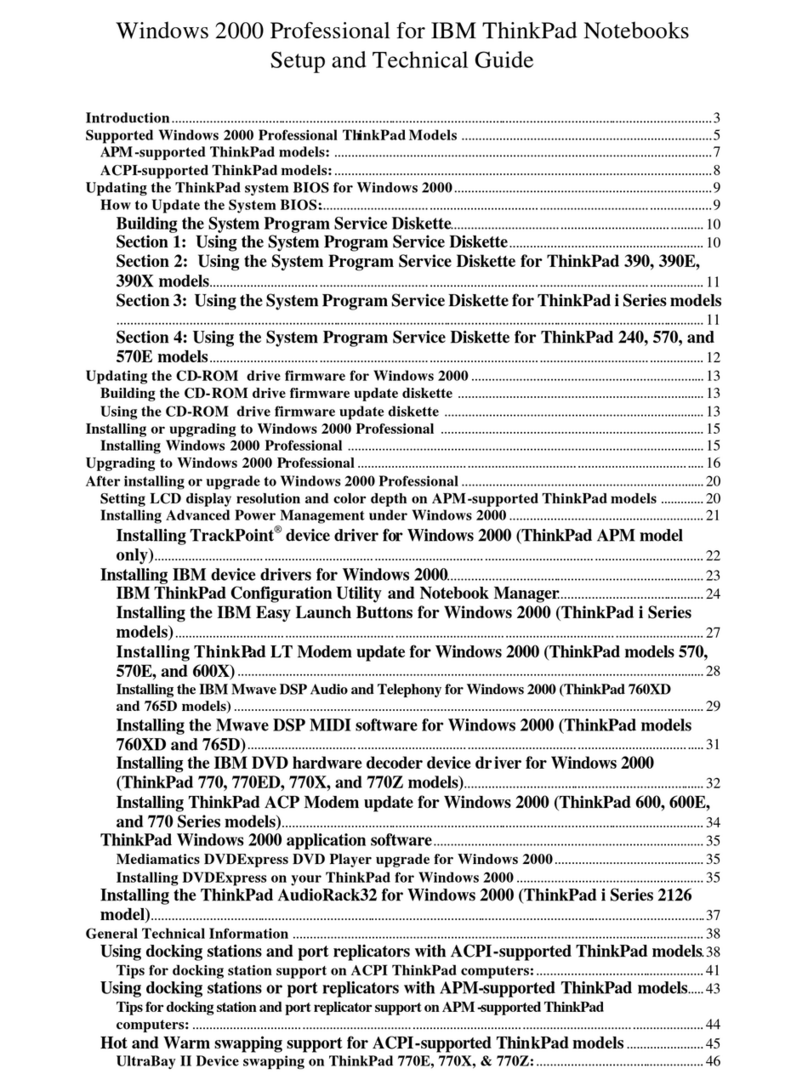 Lenovo ThinkPad 380E User manual Lenovo ThinkPad 380E User manual