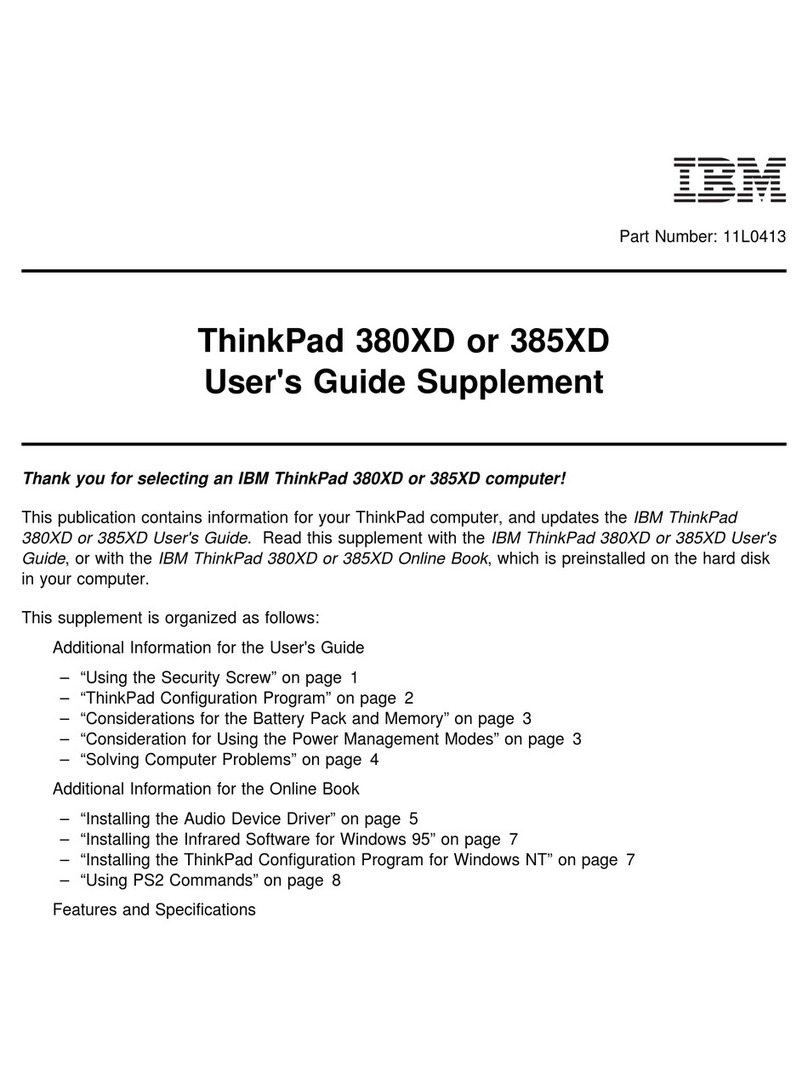 Lenovo ThinkPad 380 User manual