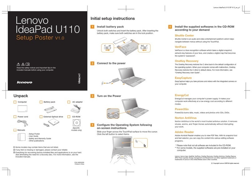 Lenovo IdeaPad U110 Setup poster