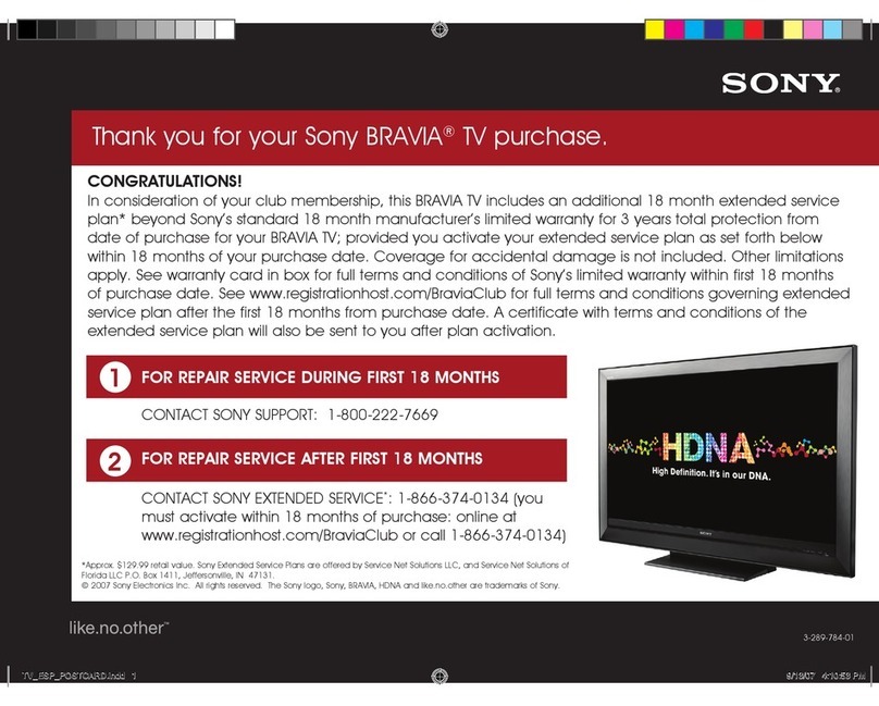 Sony Bravia KDL-52WL130PKG User manual