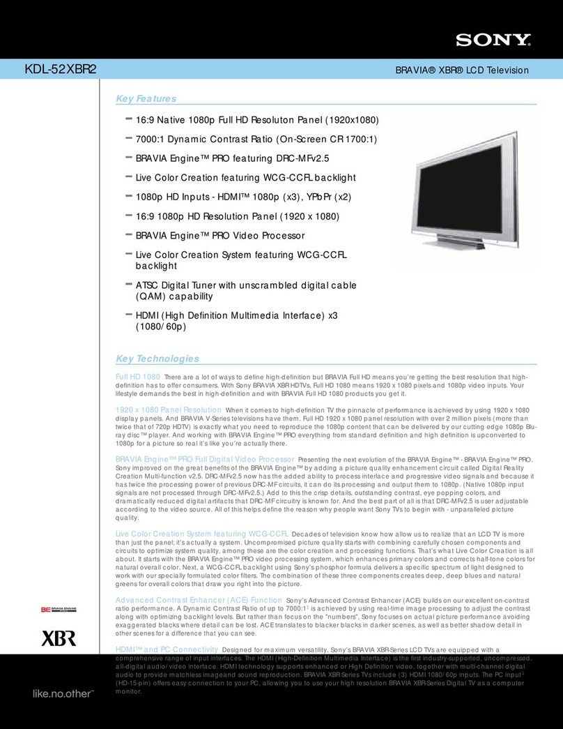 Sony BRAVIA KDL-52XBR2 User manual