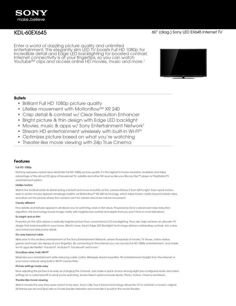 Sony KDL-60EX645 Specifications