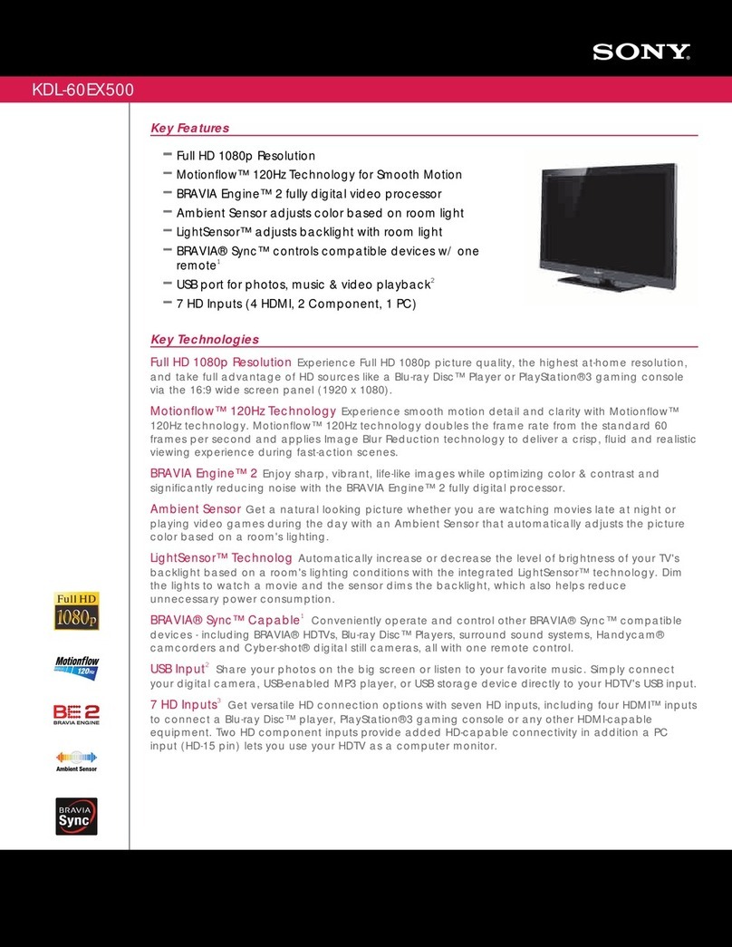 Sony BRAVIA KDL-60EX500 User manual