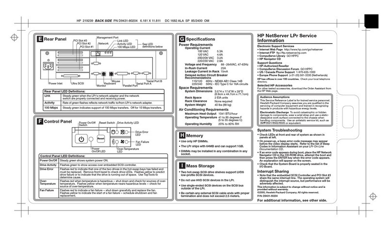 HP D7171A - NetServer - LPr Parts list manual